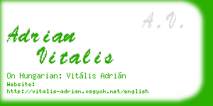 adrian vitalis business card